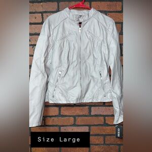 GUESS Size LARGE leather Jacket